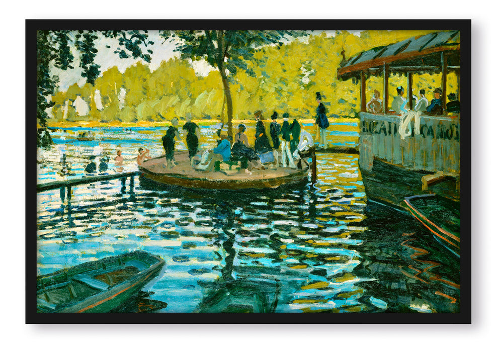 Claude Monet - Badende in La Grenouillère, Poster mit Bilderrahmen