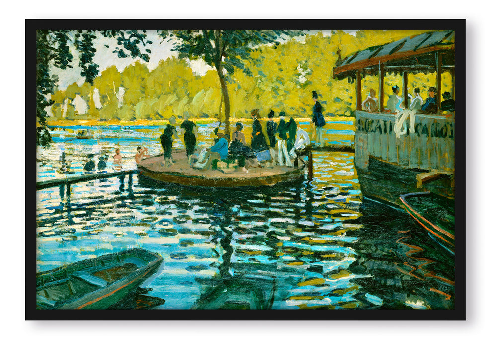 Pixxprint Claude Monet - Badende in La Grenouillère, Poster mit Bilderrahmen