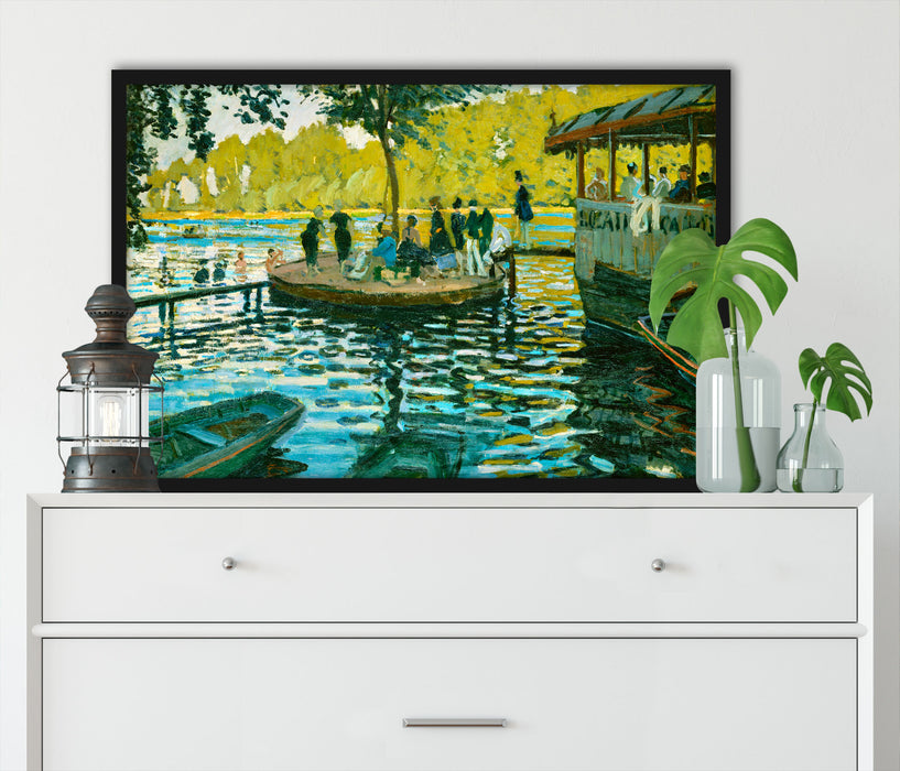 Claude Monet - Badende in La Grenouillère, Poster mit Bilderrahmen