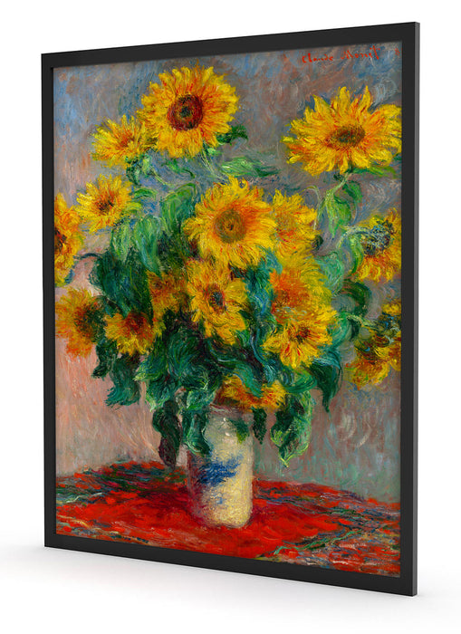 Claude Monet - Ein Strauß Sonnenblumen, Poster mit Bilderrahmen