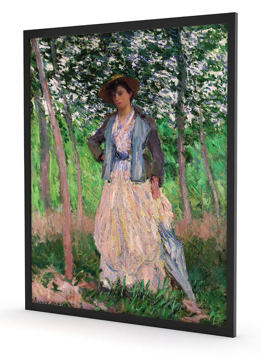 Claude Monet - Die Spaziergängerin Suzanne Hoschedé, Poster mit Bilderrahmen