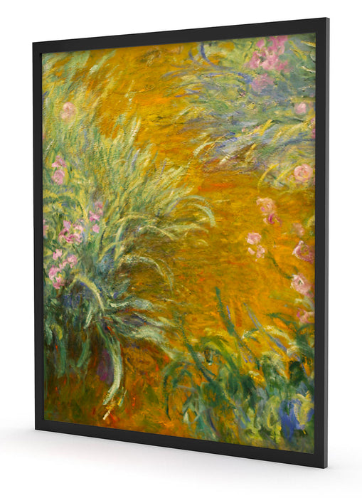 Claude Monet - Weg durch die Schwertlilien, Poster mit Bilderrahmen