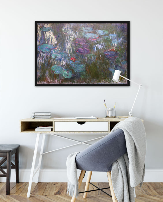 Claude Monet - Seerosen III, Poster mit Bilderrahmen