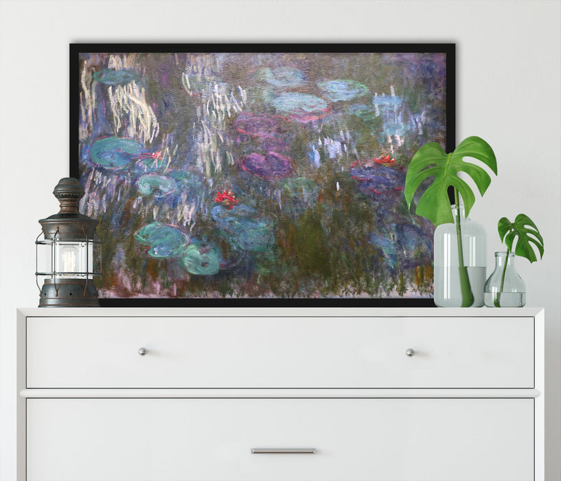 Claude Monet - Seerosen III, Poster mit Bilderrahmen