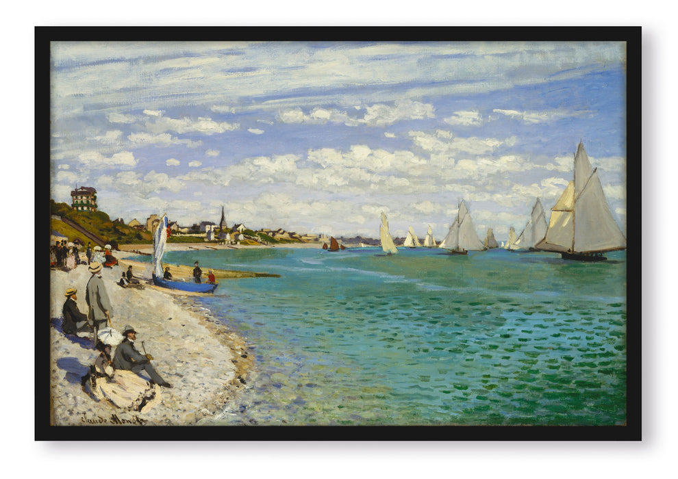 Claude Monet - Regatta bei Sainte, Poster mit Bilderrahmen