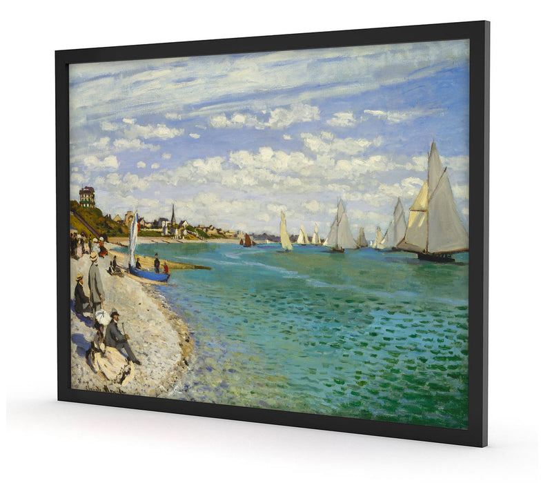 Claude Monet - Regatta bei Sainte, Poster mit Bilderrahmen