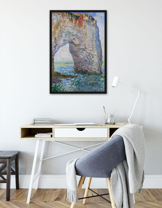 Claude Monet - Die Manneporte bei Étretat, Poster mit Bilderrahmen