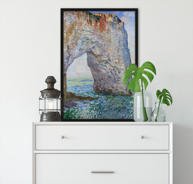 Claude Monet - Die Manneporte bei Étretat, Poster mit Bilderrahmen