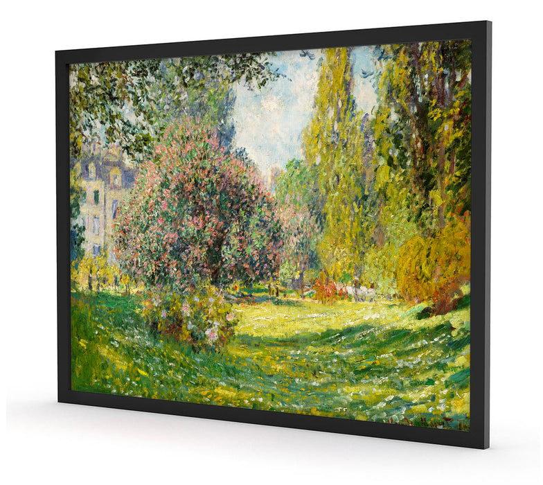 Claude Monet - Landschaft am Park Monceau, Poster mit Bilderrahmen