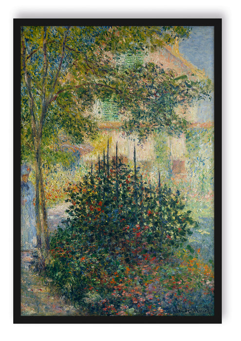 Claude Monet - Camille Monet im Garten in Argenteuil, Poster mit Bilderrahmen