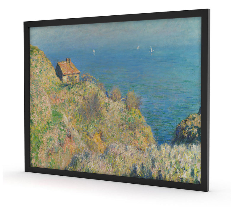 Claude Monet - Die Hütte des Zollwächters, Poster mit Bilderrahmen