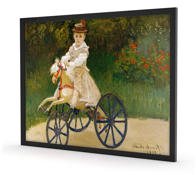 Claude Monet - Jean Monet auf seinem Pferderad, Poster mit Bilderrahmen