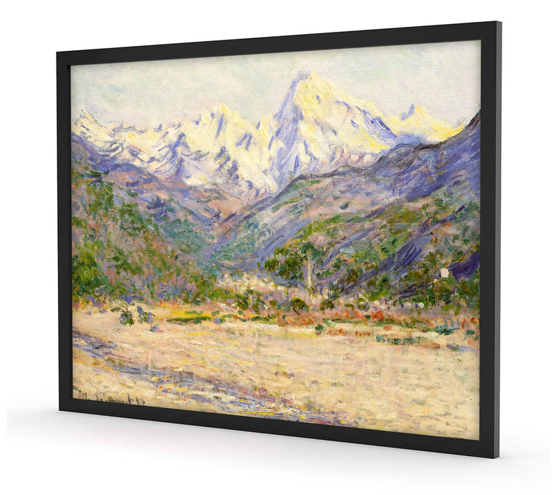 Claude Monet - Das Tal der Nervia, Poster mit Bilderrahmen