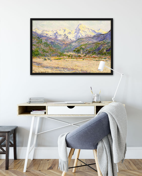 Claude Monet - Das Tal der Nervia, Poster mit Bilderrahmen
