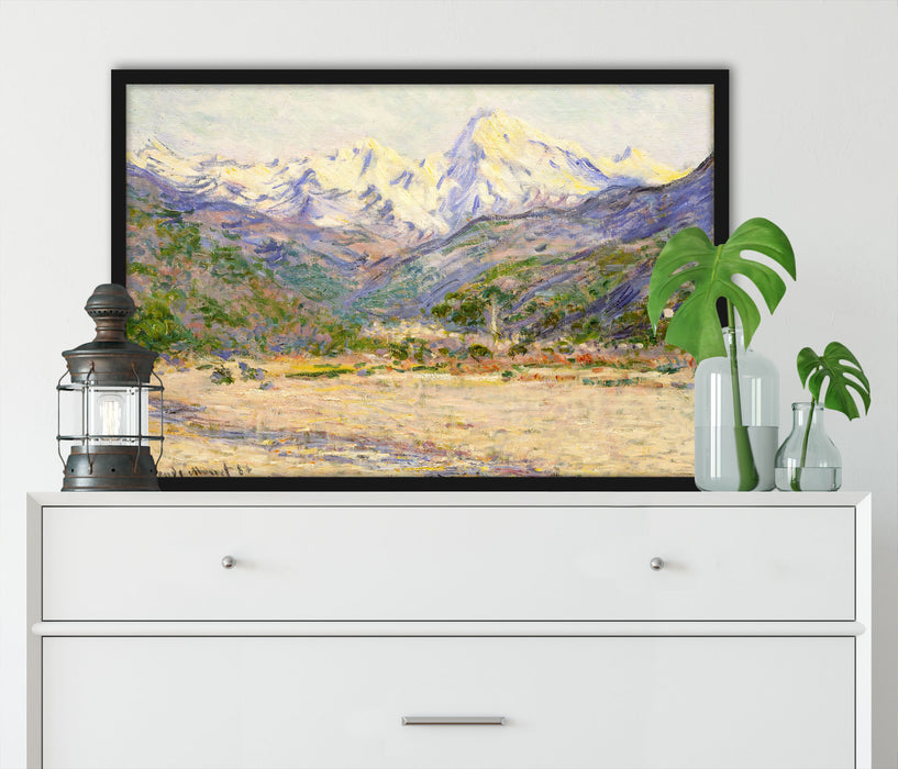 Claude Monet - Das Tal der Nervia, Poster mit Bilderrahmen