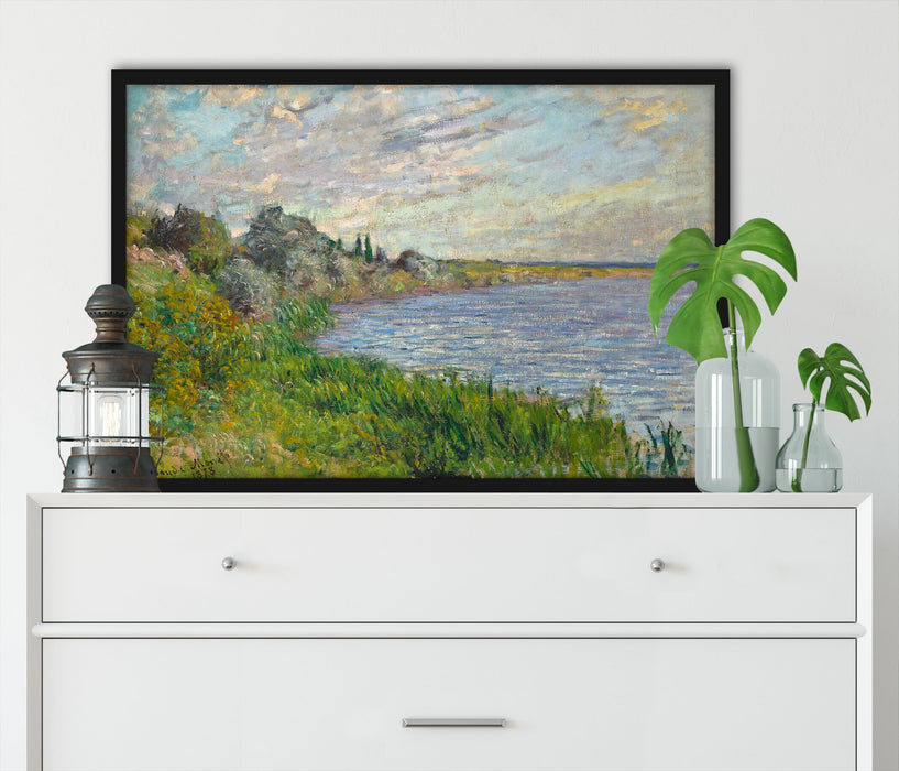 Claude Monet - Die Seine bei Vétheuil, Poster mit Bilderrahmen