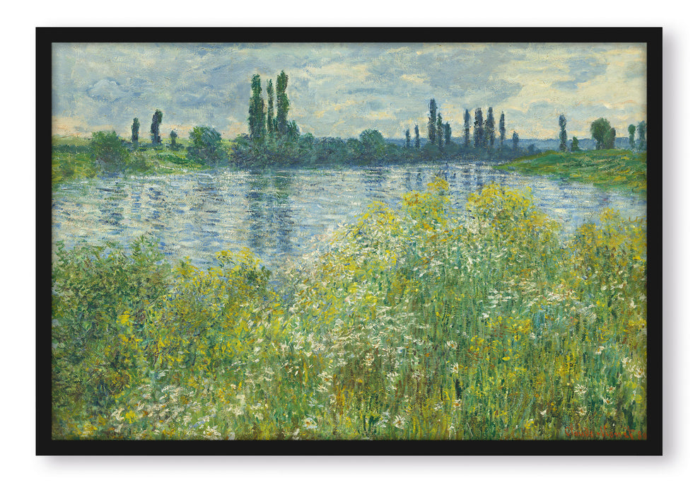 Pixxprint Claude Monet - Île aux Fleurs bei Vétheuil, Poster mit Bilderrahmen