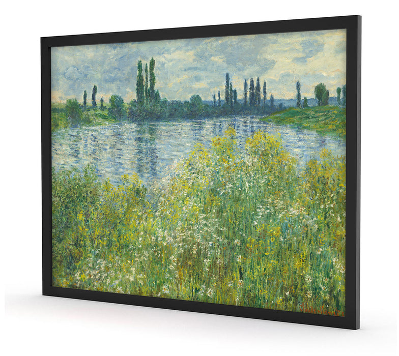 Claude Monet - Île aux Fleurs bei Vétheuil, Poster mit Bilderrahmen