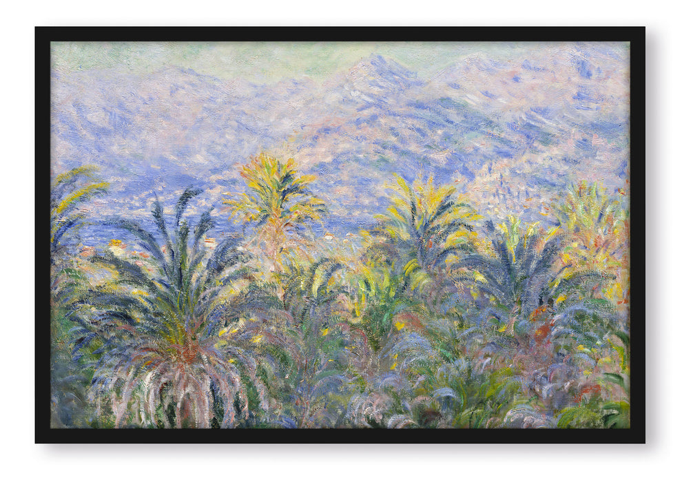 Pixxprint Claude Monet - Palmen in Bordighera, Poster mit Bilderrahmen