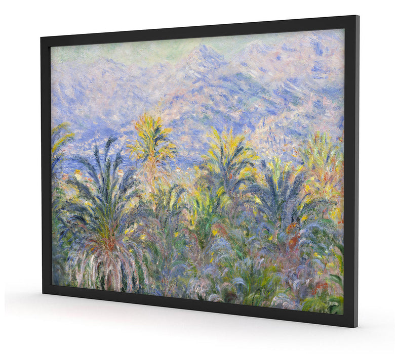 Claude Monet - Palmen in Bordighera, Poster mit Bilderrahmen