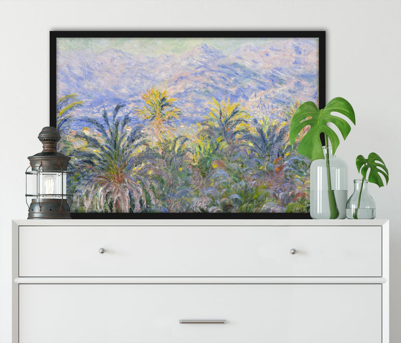 Claude Monet - Palmen in Bordighera, Poster mit Bilderrahmen