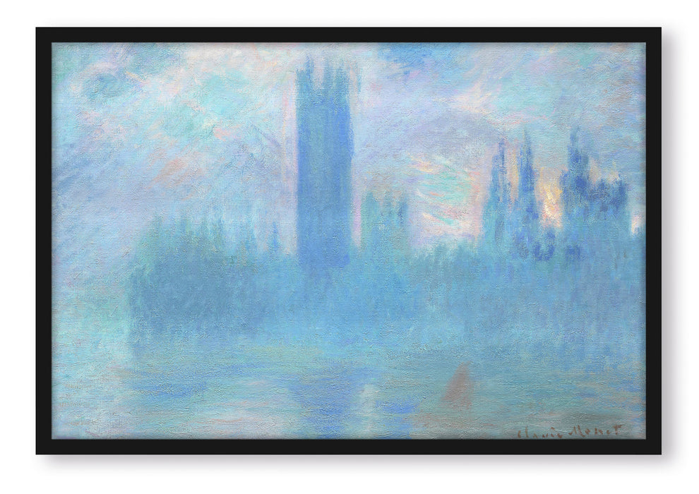 Claude Monet - Das Parlament von London, Poster mit Bilderrahmen