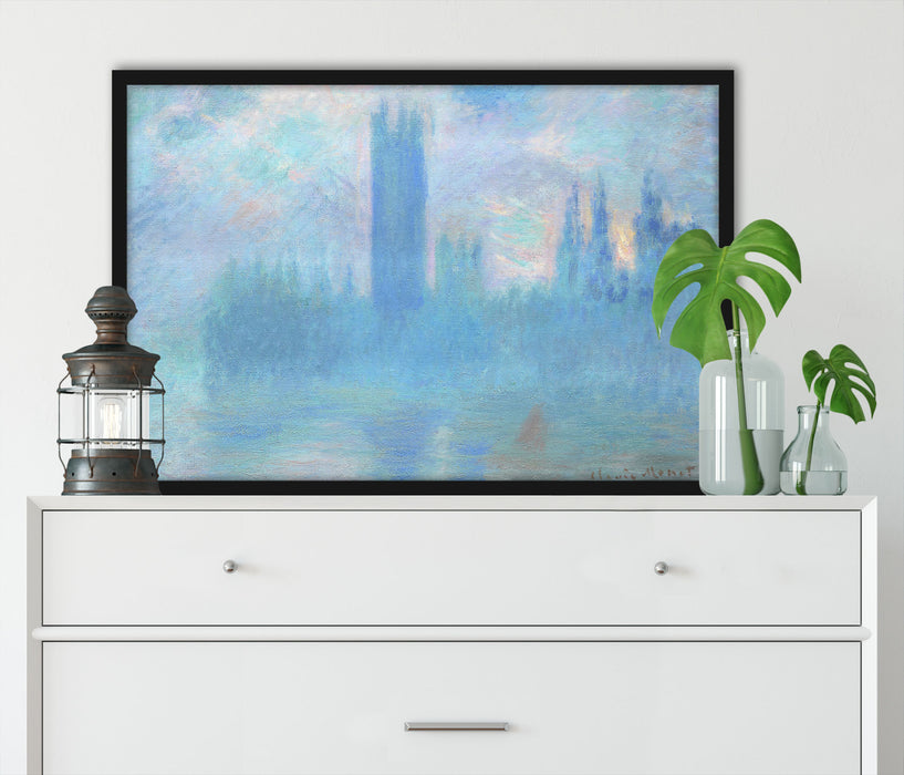 Claude Monet - Das Parlament von London, Poster mit Bilderrahmen