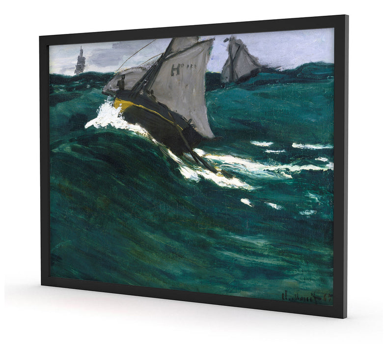 Claude Monet - Die grüne Welle, Poster mit Bilderrahmen