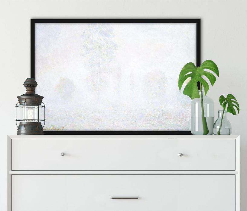 Claude Monet - Morgennebel, Poster mit Bilderrahmen