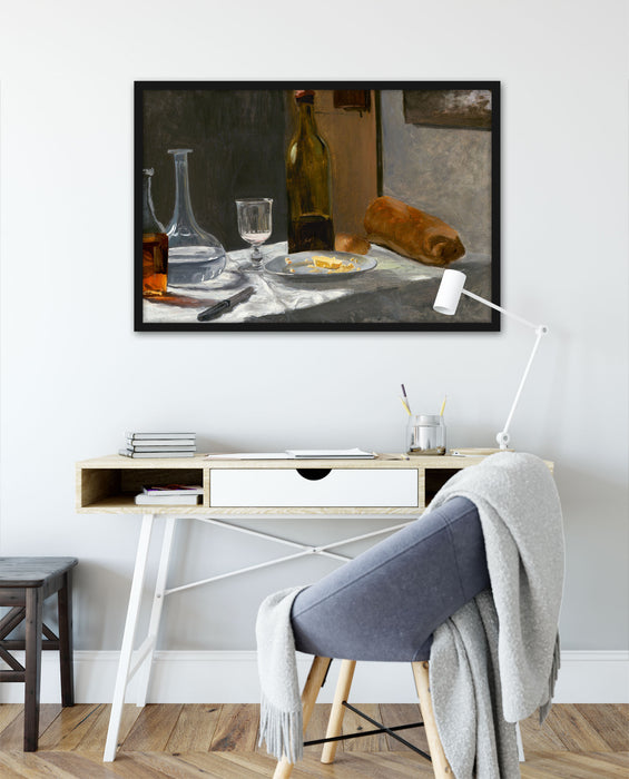 Claude Monet - Stillleben mit Flasche, Poster mit Bilderrahmen