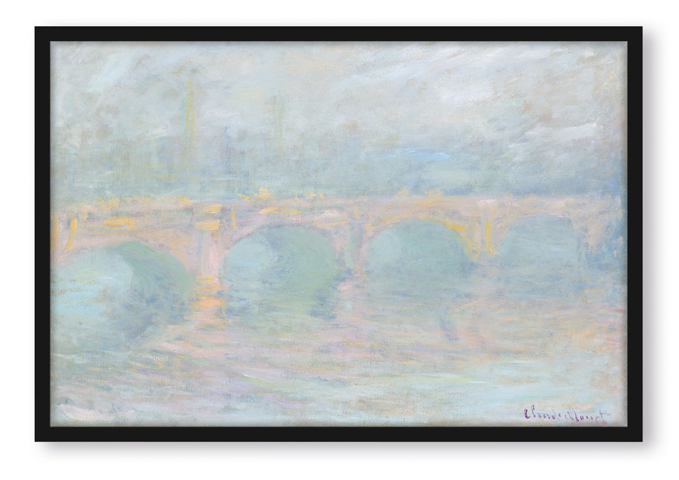 Claude Monet - Waterloo Brücke, Poster mit Bilderrahmen