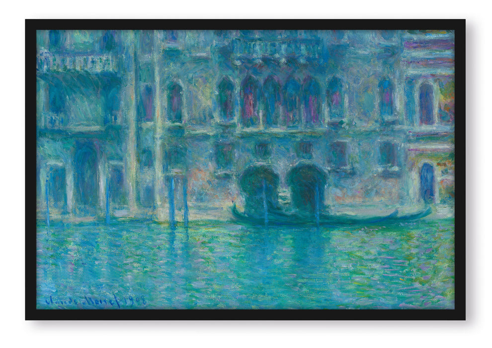 Pixxprint Claude Monet - Palazzo da Mula in Venedig, Poster mit Bilderrahmen