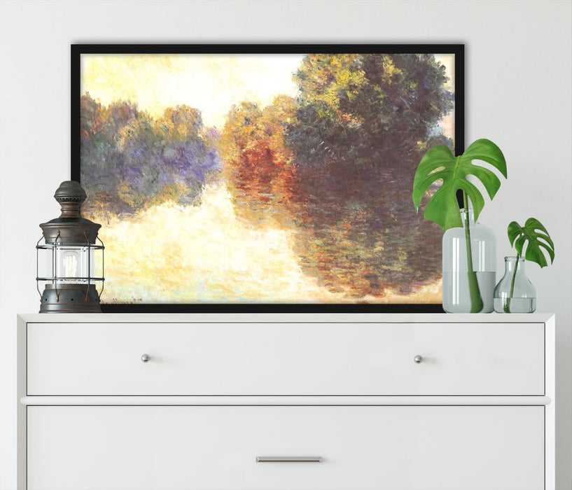 Claude Monet - Die Seine bei Giverny, Poster mit Bilderrahmen