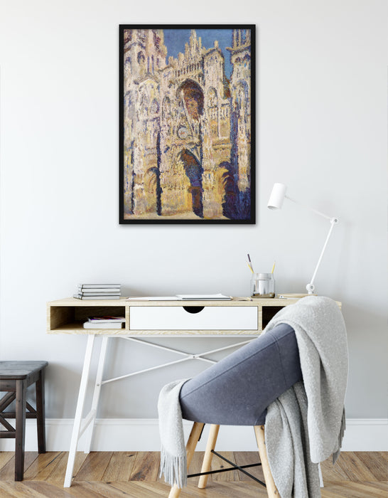 Claude Monet - Kathedrale von Rouen III, Poster mit Bilderrahmen