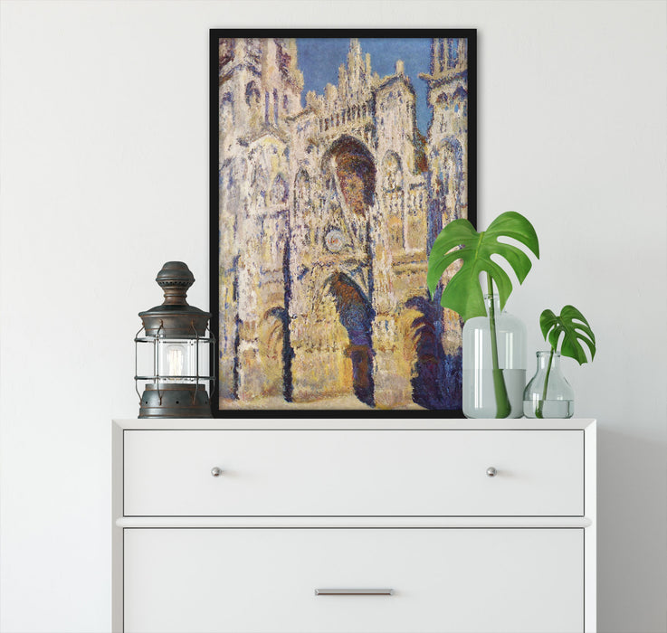 Claude Monet - Kathedrale von Rouen III, Poster mit Bilderrahmen