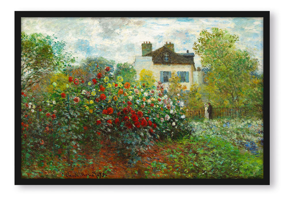 Pixxprint Claude Monet - Des Künstlers Garten in ArgenteuilEi, Poster mit Bilderrahmen