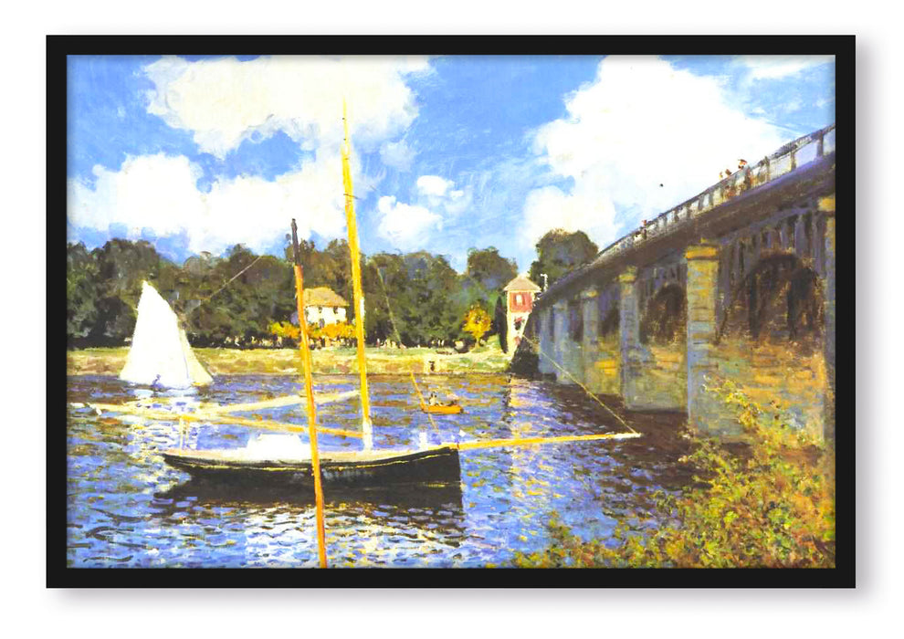 Claude Monet - Die Brücke bei Argenteuil, Poster mit Bilderrahmen