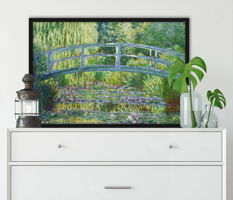 Claude Monet - Die japanische Brücke, Poster mit Bilderrahmen