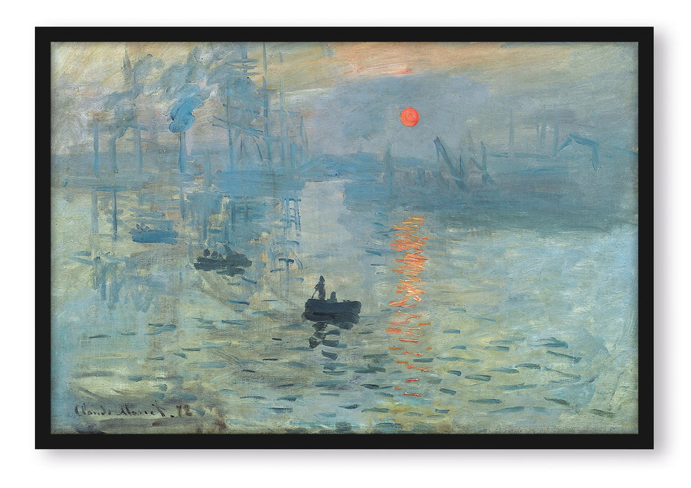 Pixxprint Claude Monet - Impression Sonnenaufgang, Poster mit Bilderrahmen
