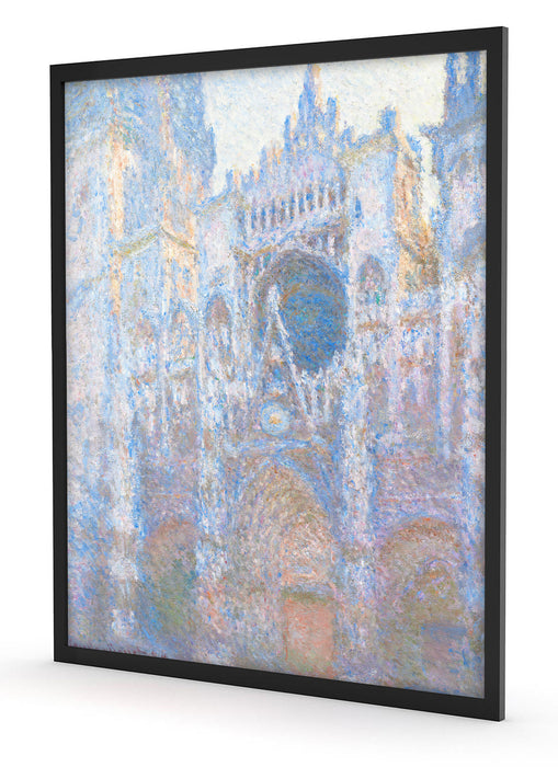 Claude Monet - Das Tor der Kathedrale von Rouen im Mo, Poster mit Bilderrahmen