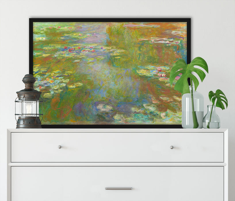 Claude Monet - Seerosenteich, Poster mit Bilderrahmen