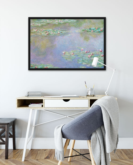 Claude Monet - Seerosen V, Poster mit Bilderrahmen