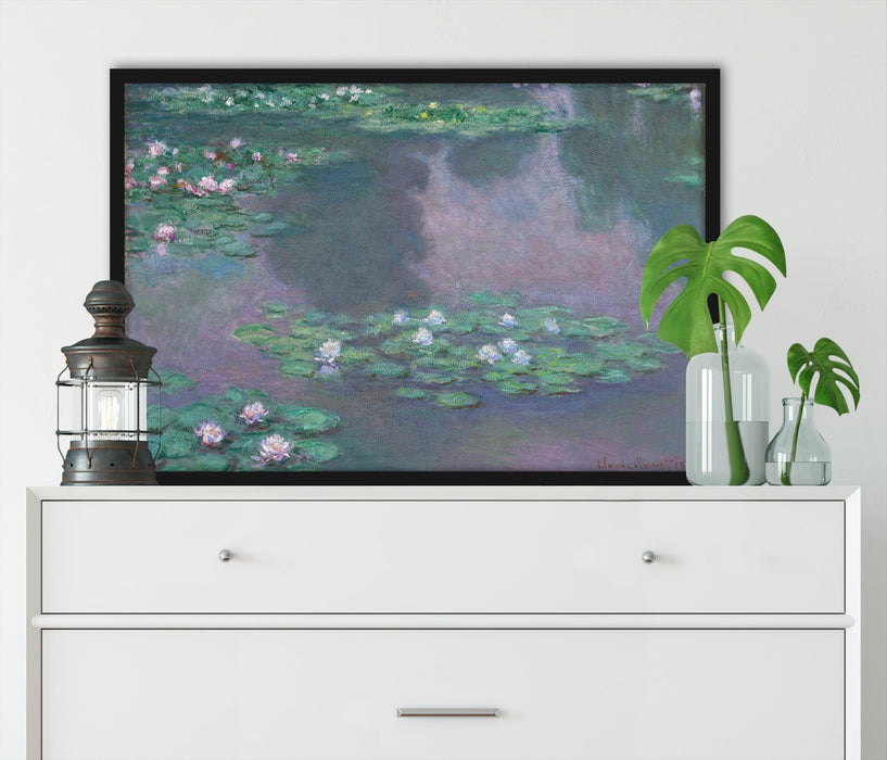 Claude Monet - Seerosen VI, Poster mit Bilderrahmen
