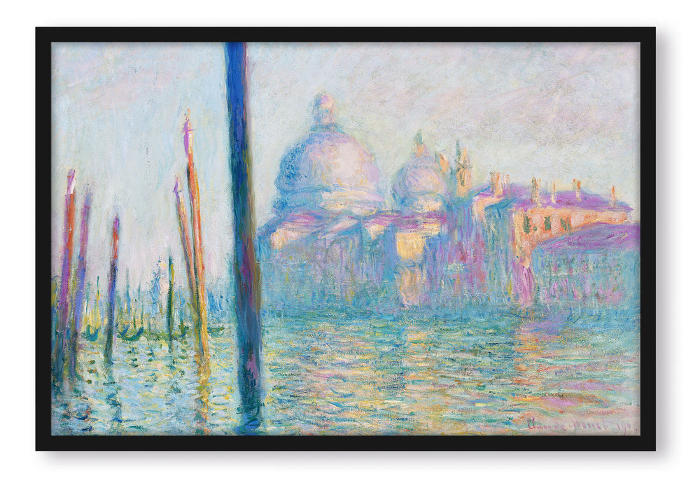 Pixxprint Claude Monet - Der große Kanal Venedig, Poster mit Bilderrahmen