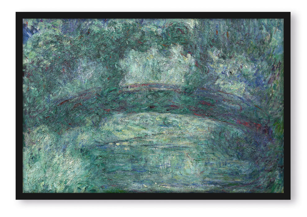 Pixxprint Claude Monet - japanische Brücke über den Seerosenteich IV, Poster mit Bilderrahmen