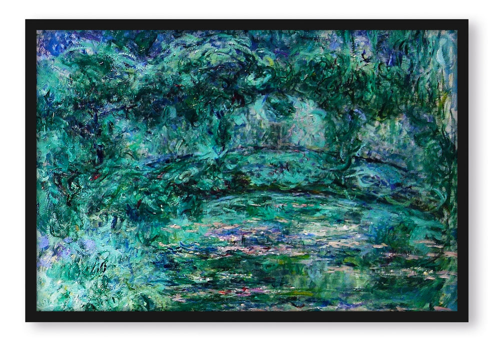 Pixxprint Claude Monet - japanische Brücke über den Seerosenteich VII, Poster mit Bilderrahmen