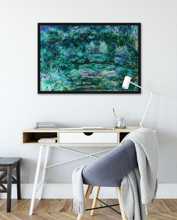 Claude Monet - japanische Brücke über den Seerosenteich VII, Poster mit Bilderrahmen