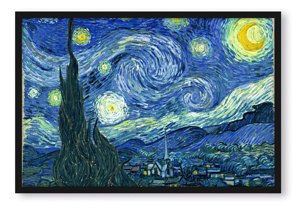 Pixxprint Vincent Van Gogh - Die Sternennacht, Poster mit Bilderrahmen