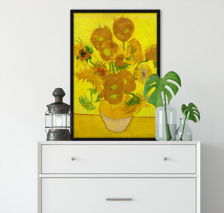 Vincent Van Gogh - Sonnenblumen II, Poster mit Bilderrahmen