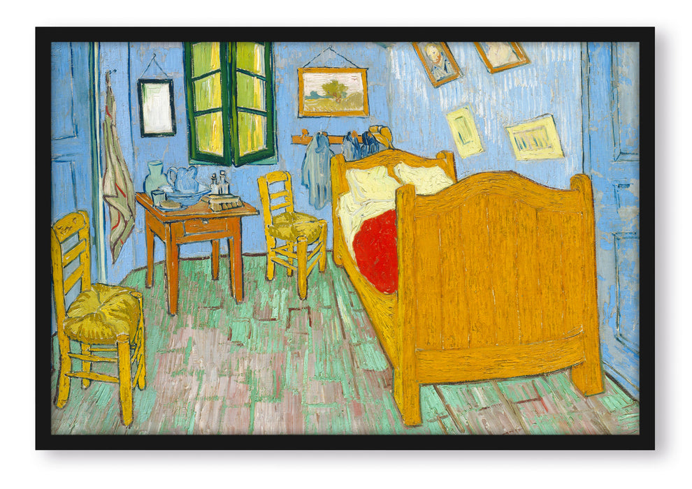 Vincent Van Gogh - Das Schlafzimmer - zweite Version, Poster mit Bilderrahmen